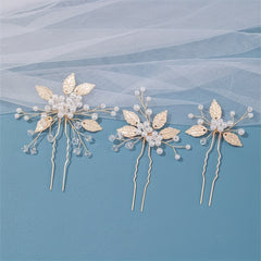 Rhinestone Bead Hairpin Alloy Hair Accessories