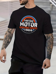 Vintage Motor 1981 Print Men's Graphic Crew Neck Tshirt