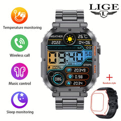 LIGE Smart Watch Full Touch Screen Wireless Call IP67 Waterproof