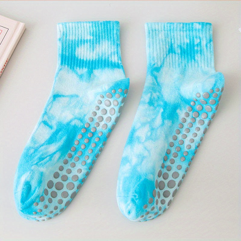 Tie Dyed Yoga Socks Non-Slip Pilates Crew Sock