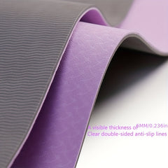 Non-slip Soft Fitness Mat for Yoga with Body Guide Line