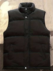 Men's Cotton Padded Vest Thermal Sleeveless Warm Vest