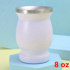 Stainless Steel Yerba Mate Tea Mug 8oz Double Wall Gourd Madai Cup