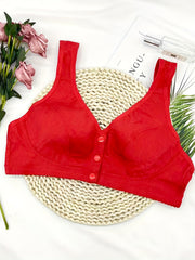 Front Buckle Wireless Bra Comfy & Breathable Wide Straps Bra