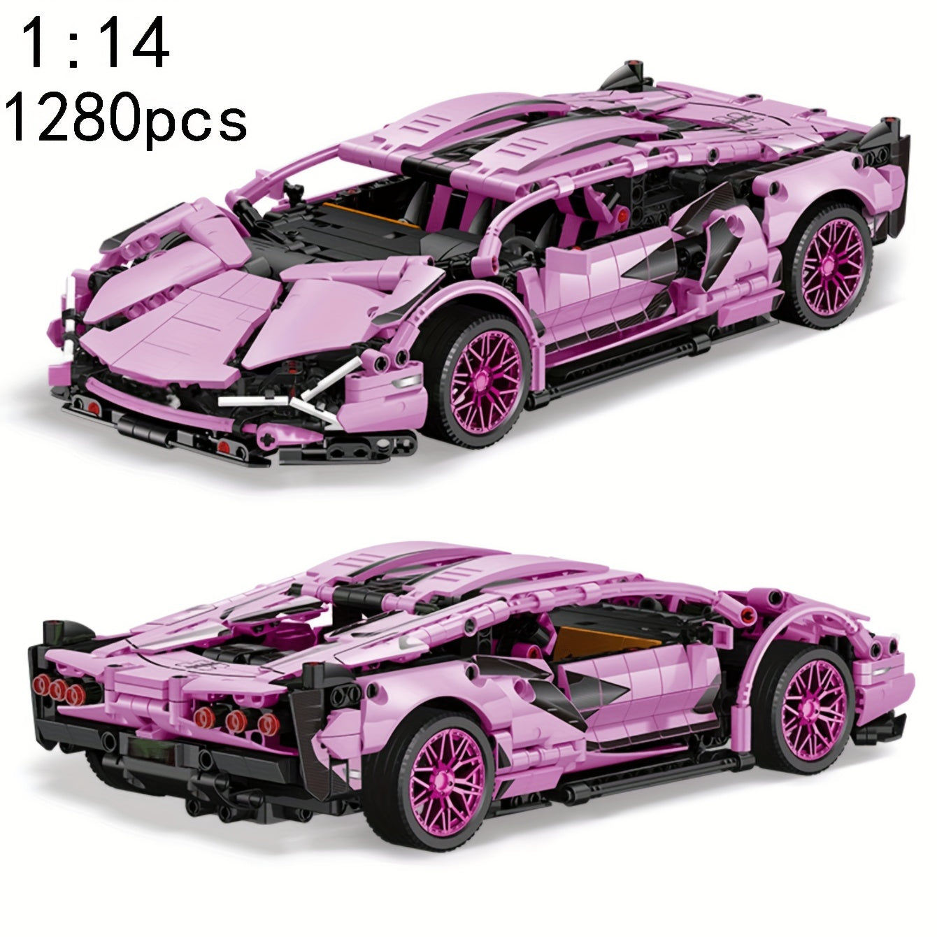 1280pcs Sports Car Building Blocks 1 14 Classic Racing High Difficult Assembly