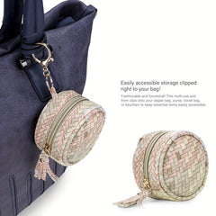 PU Leather Pacifier Bag with Tassel Key Coin Holder