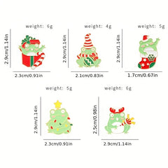 Christmas Frog Brooch Pin Cartoon Toad Animal Lapel Pin For Women