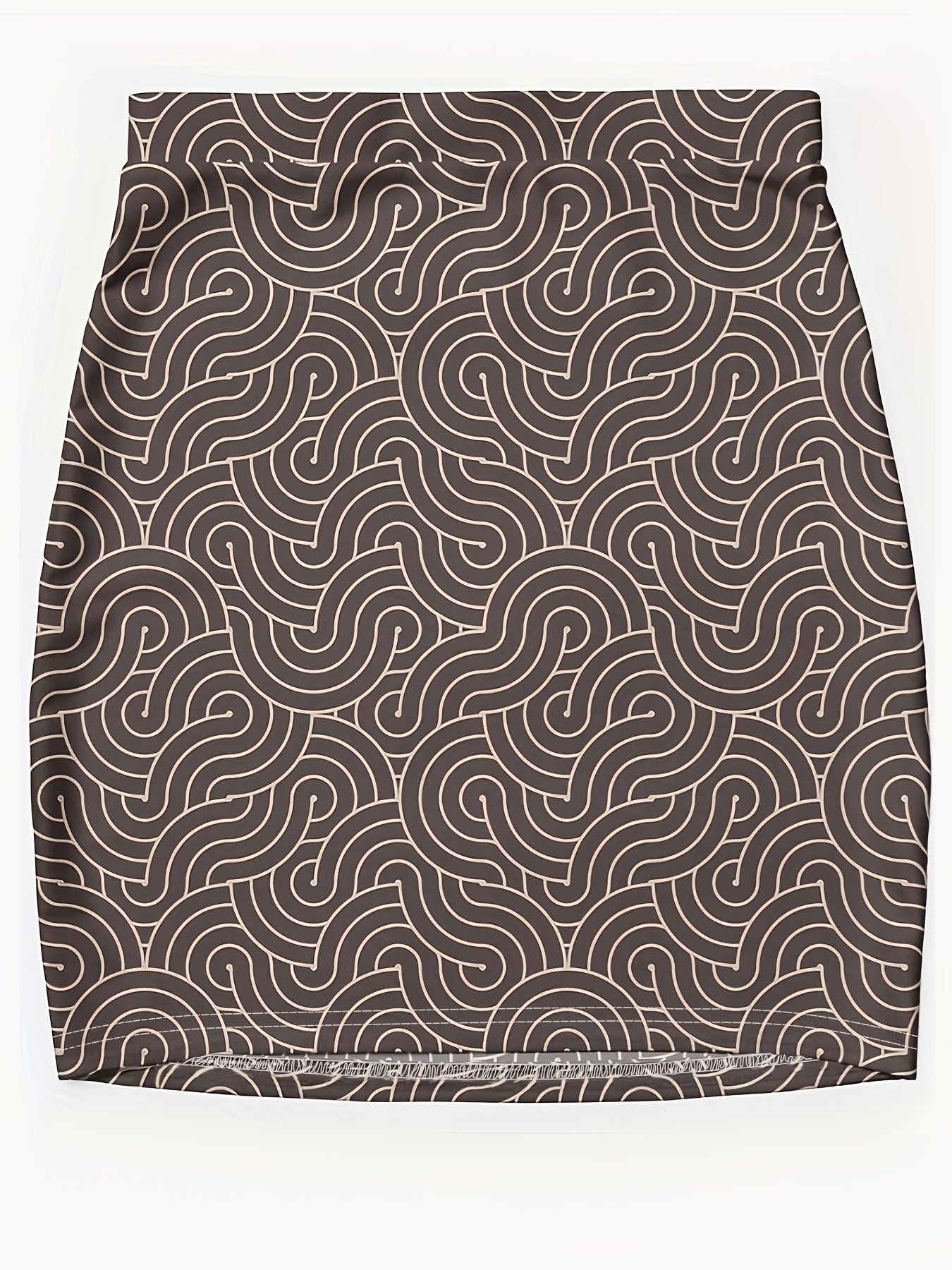 Allover Print Mini Skirt Casual Skinny Skirt For Spring & Summer
