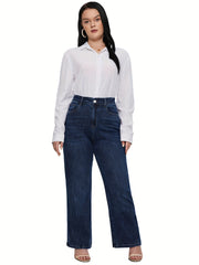 Button Fly Wide Leg Jeans