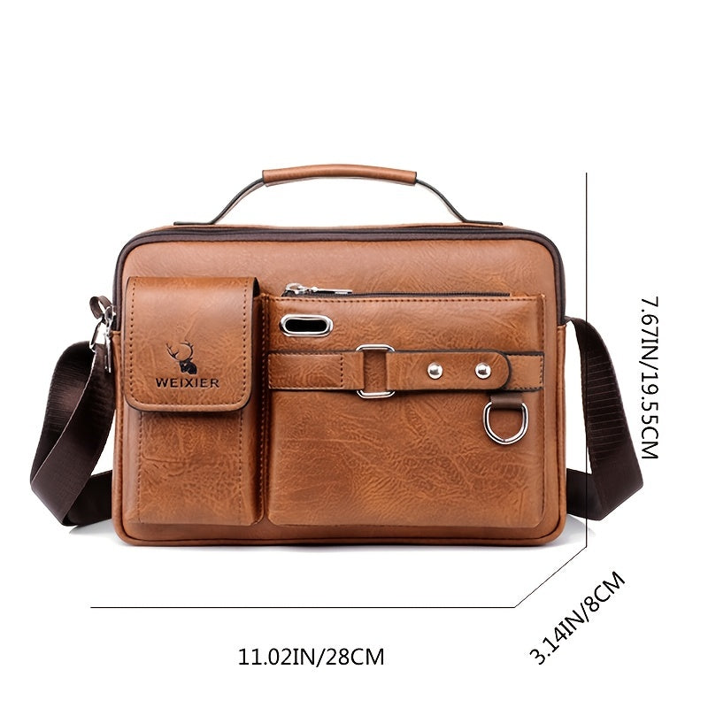 Men's Business PU Leather Messenger Bag