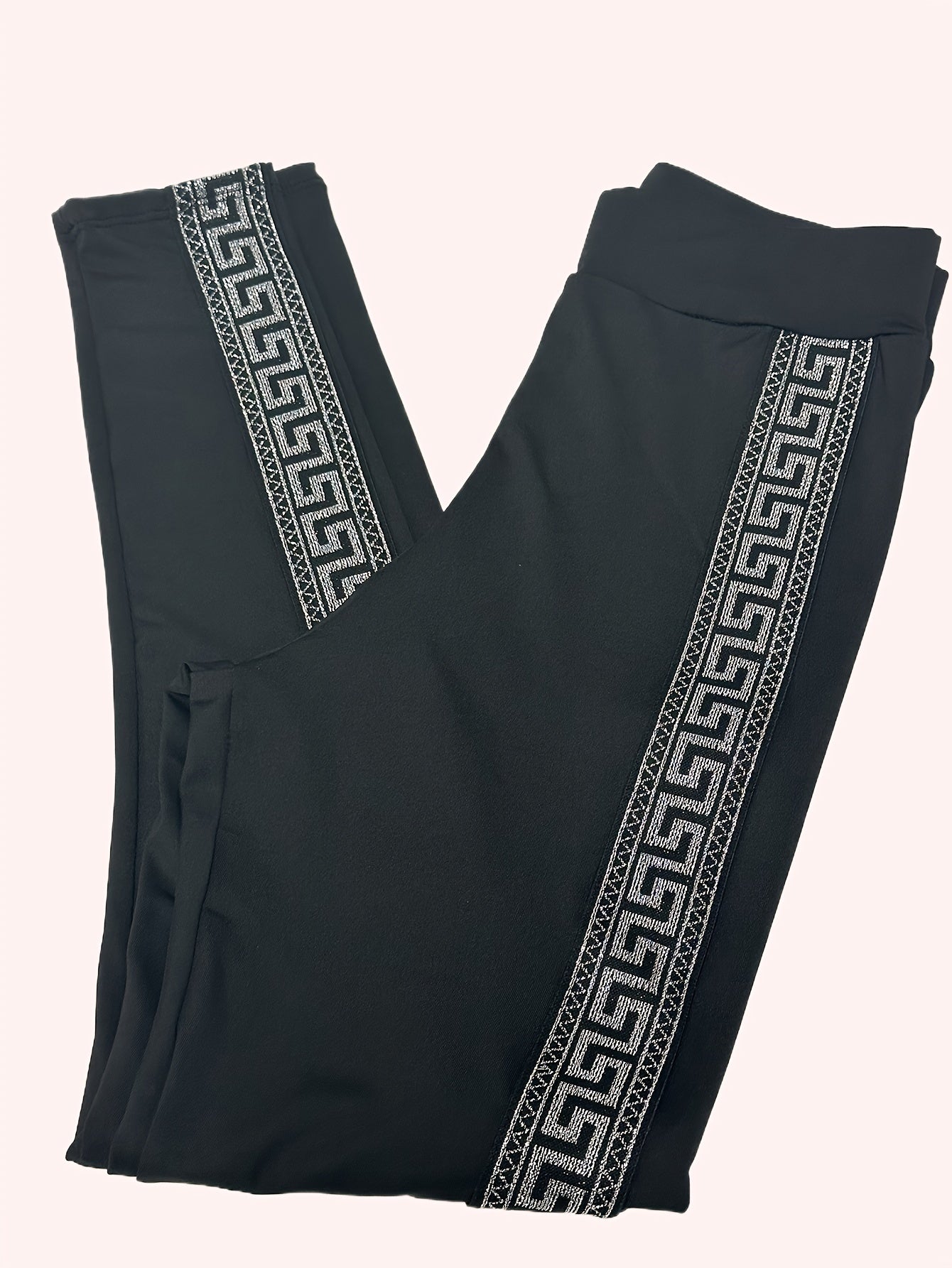 Geometric Print High Waist Tummy Control Leggings