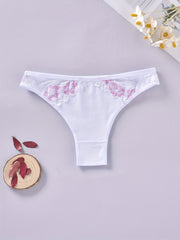 2pcs Lace Thongs Soft & Comfy Stretchy Panties Women's Lingerie