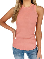 Ribbed Tank Top Casual Summer Sleeveless Slim Tank Top Women's Clothing