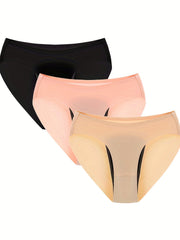 3pcs Mixed Period Panties Comfy & Breathable Leak-proof Physiological Underwear