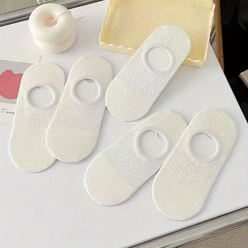 10pairs Girls Kids Casual Boat Socks Thin Breathable Low Cut Invisible Socks