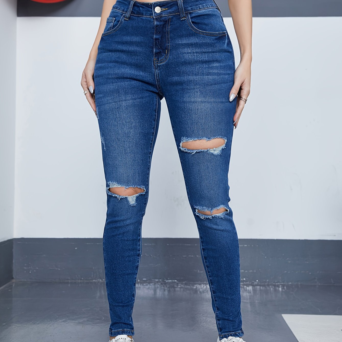 Casual Jeans Women's Plus High Rise Skinny Jeans