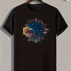 Sea Urchin Print Men's Graphic Tee for Summer