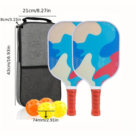 Fiberglass Pickleball Set 2 Rackets 4 Balls Storage Bag