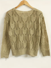 V Neck Cut Out Sweater for Women