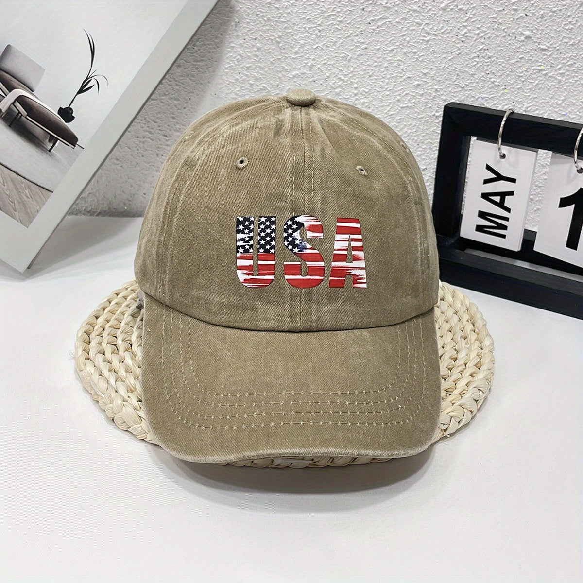 Flag Pattern Men's Denim Baseball Cap