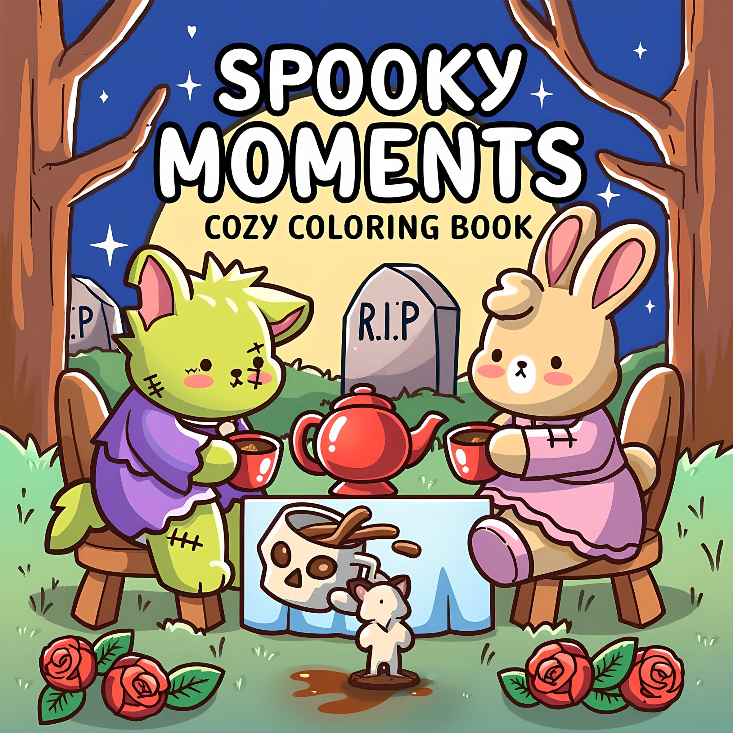 Spooky Moments Adult Coloring Book Single Sided Print