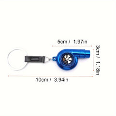 Metal Whistle Turbocharger Keychain Toy Pendant