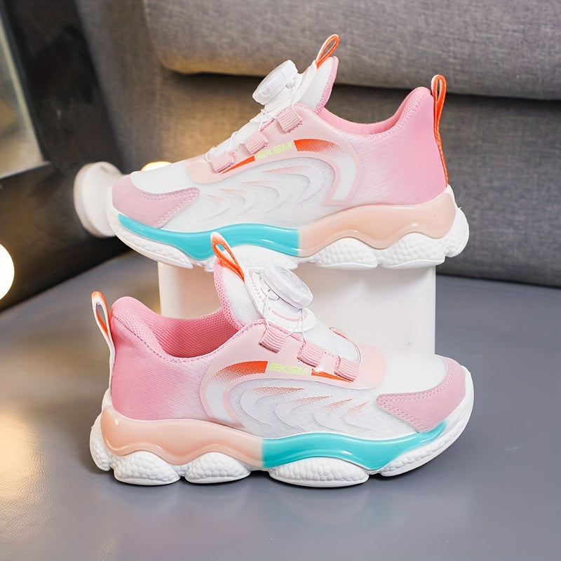 Boy's Chunky Shoes With Rotating Buckle Non Slip Sneakers For Kids