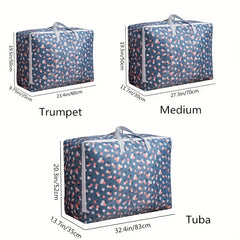 Large Capacity Storage Bag Zipper All Over Pattern Organizer Zipper