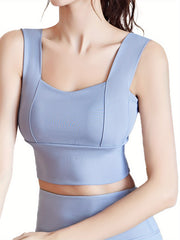 Wide Strap High Impact Sports Bra With Removable Cup