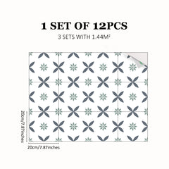 Boho Floor Stickers Waterproof Self-adhesive Tile Stickers 12pcs