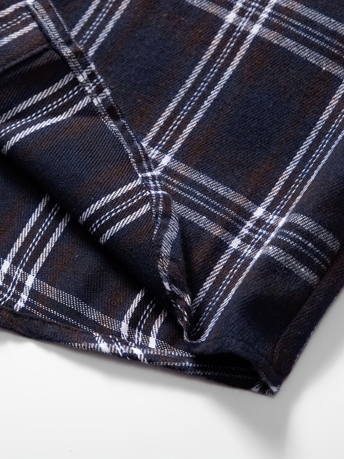 Boys Flannel Hooded Plaid Shirts Button Long Sleeve Tops