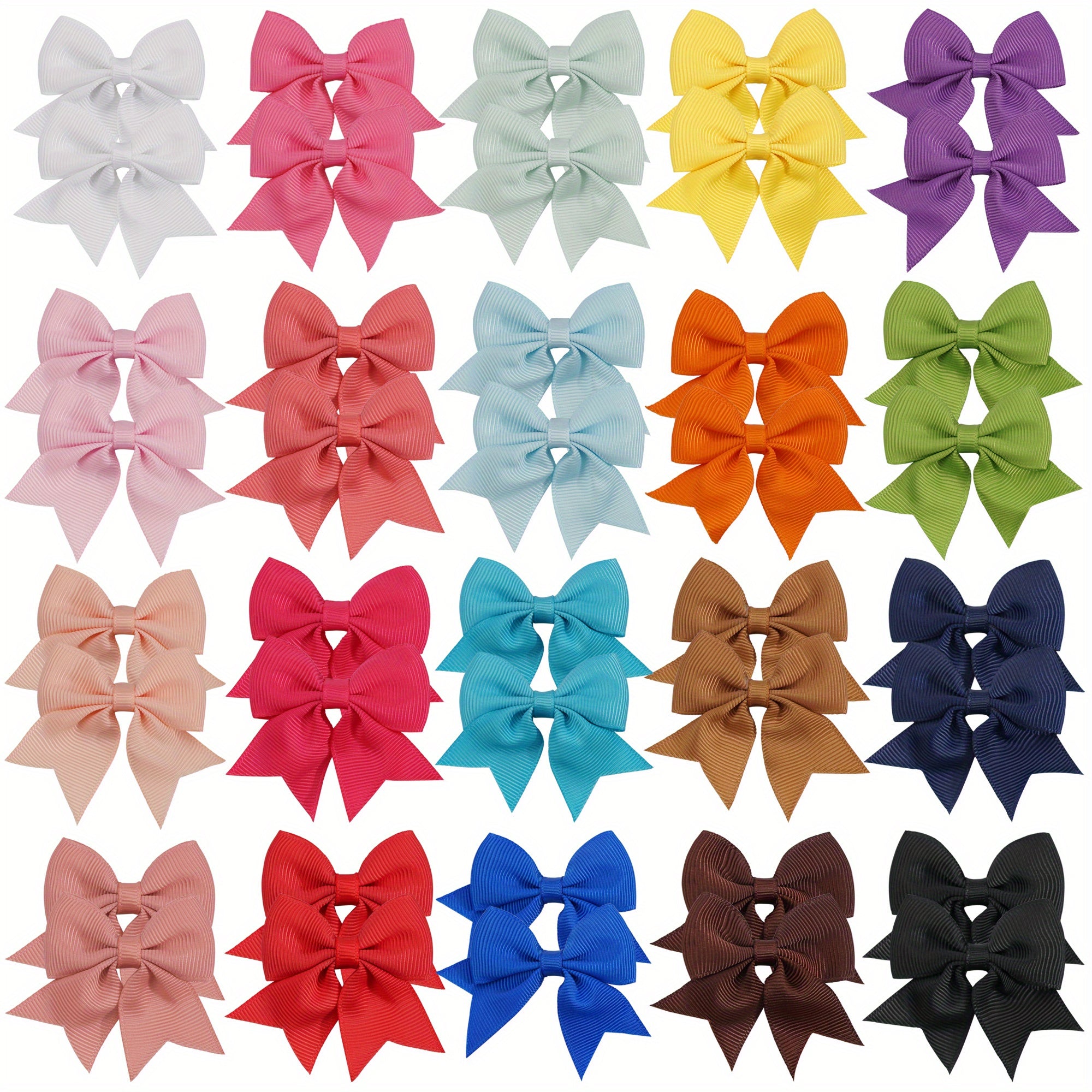 40pcs Kids Bow Leather Hairbands Hair Rings 5.08 cm Bow Leather Bands