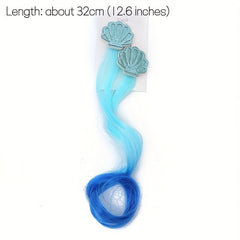 Mermaid Princess Hair Gradient Shell Wig for Kids