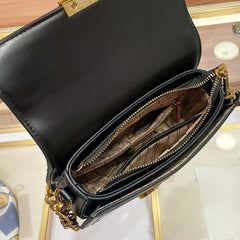 Light Brown Plaid Sling Bag for Women - Crossbody with Detachable Strap