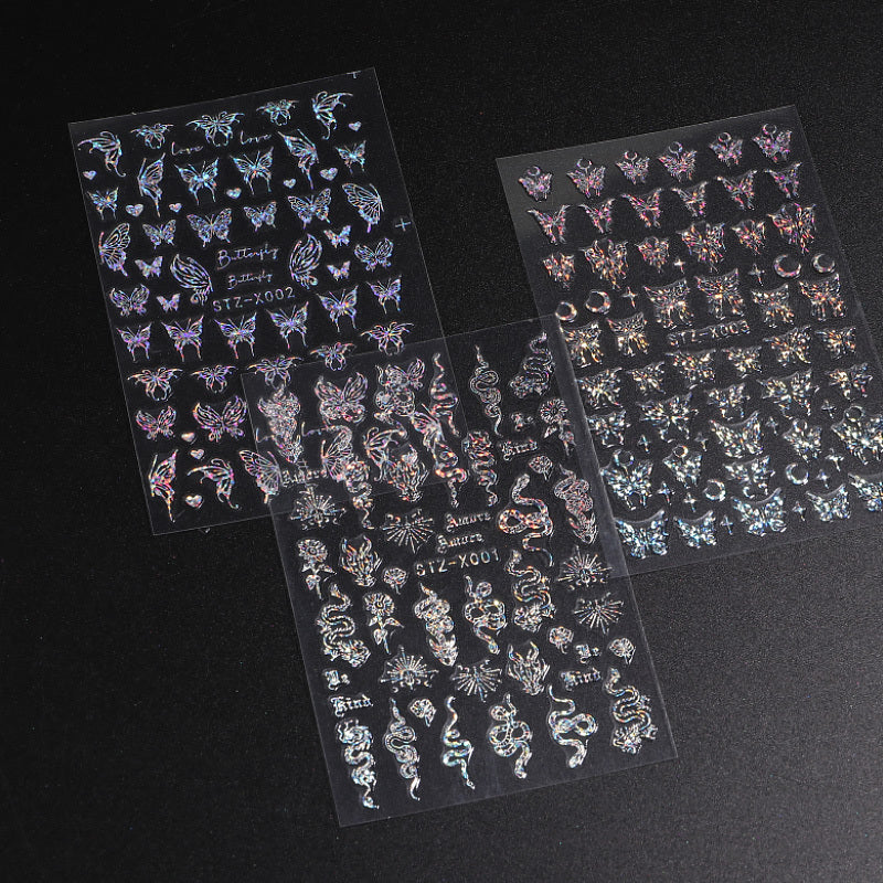 Butterfly Laser Nail Decals for DIY Nail Art