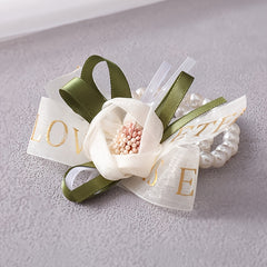 Wedding Wrist Wreath Bracelet Tulle Flower Hand Wreath Bridesmaid Bridal