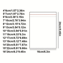 50pcs Ziplock Bags Transparent PE Plastic Red Edges Food Tea Fruit Vegeta