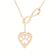 Heart Shaped Dog Claw Pendant Necklace for Girls