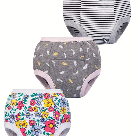 3pcs Kids Potty Training Pants, Diaper Shorts for 2-4 Years, Breathable Cotton