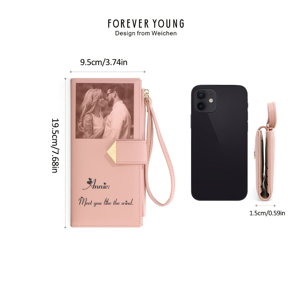 Custom Photo & Text Women's Wallet - Spacious Clutch Bag