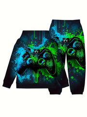 Boys Gamepad 3D Print Hoodie & Sweatpants Set