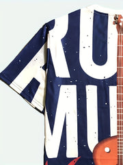 Rock Music Print T shirt Men's Casual Street Style Tee Shirt