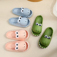 Boy's Dinosaur Slides Non Slip Slippers Open Toe Shoes for Indoor Outdoor Beach