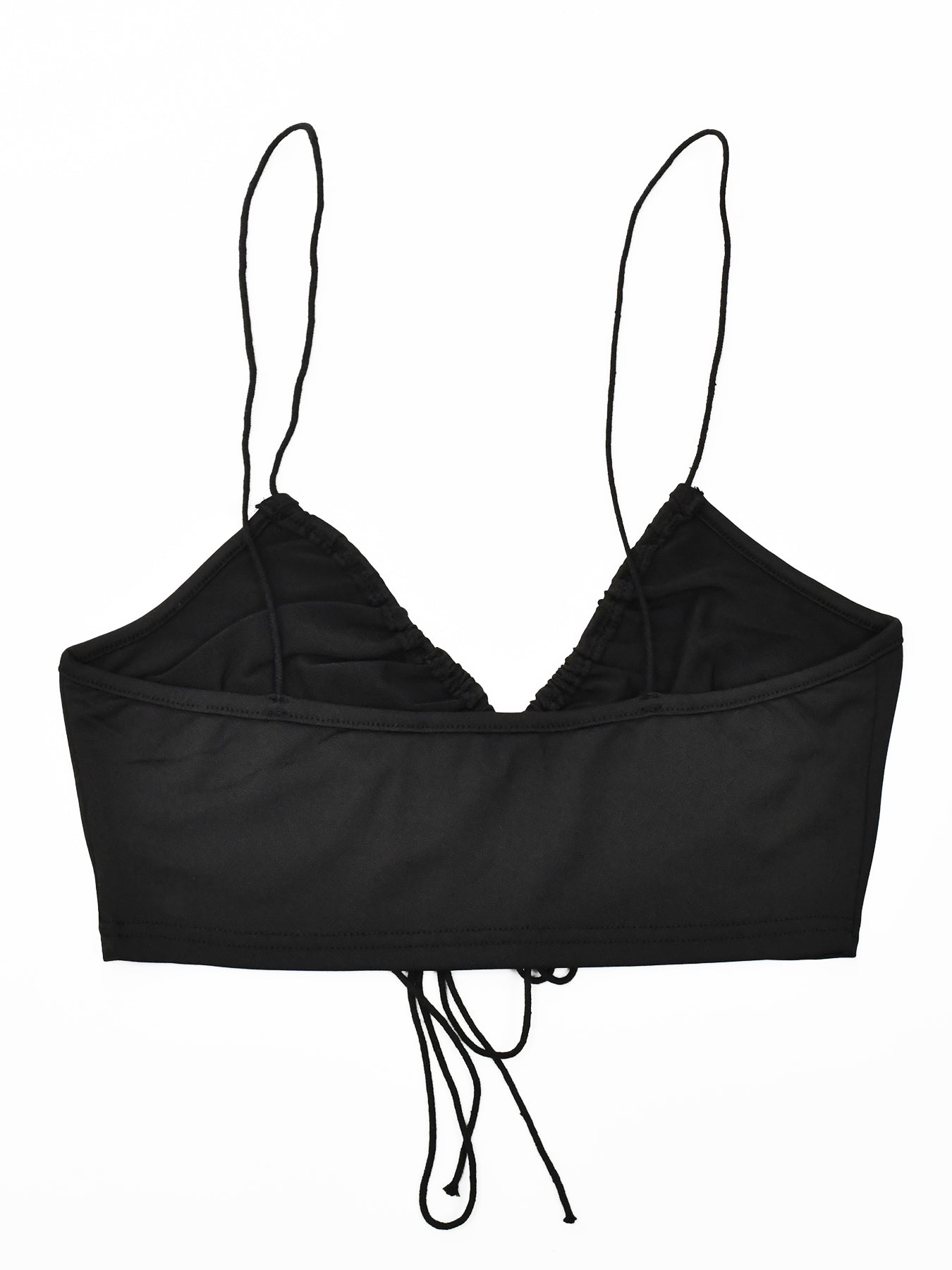 Y2K Spaghetti Cross Tie Up Top Deep V Neck