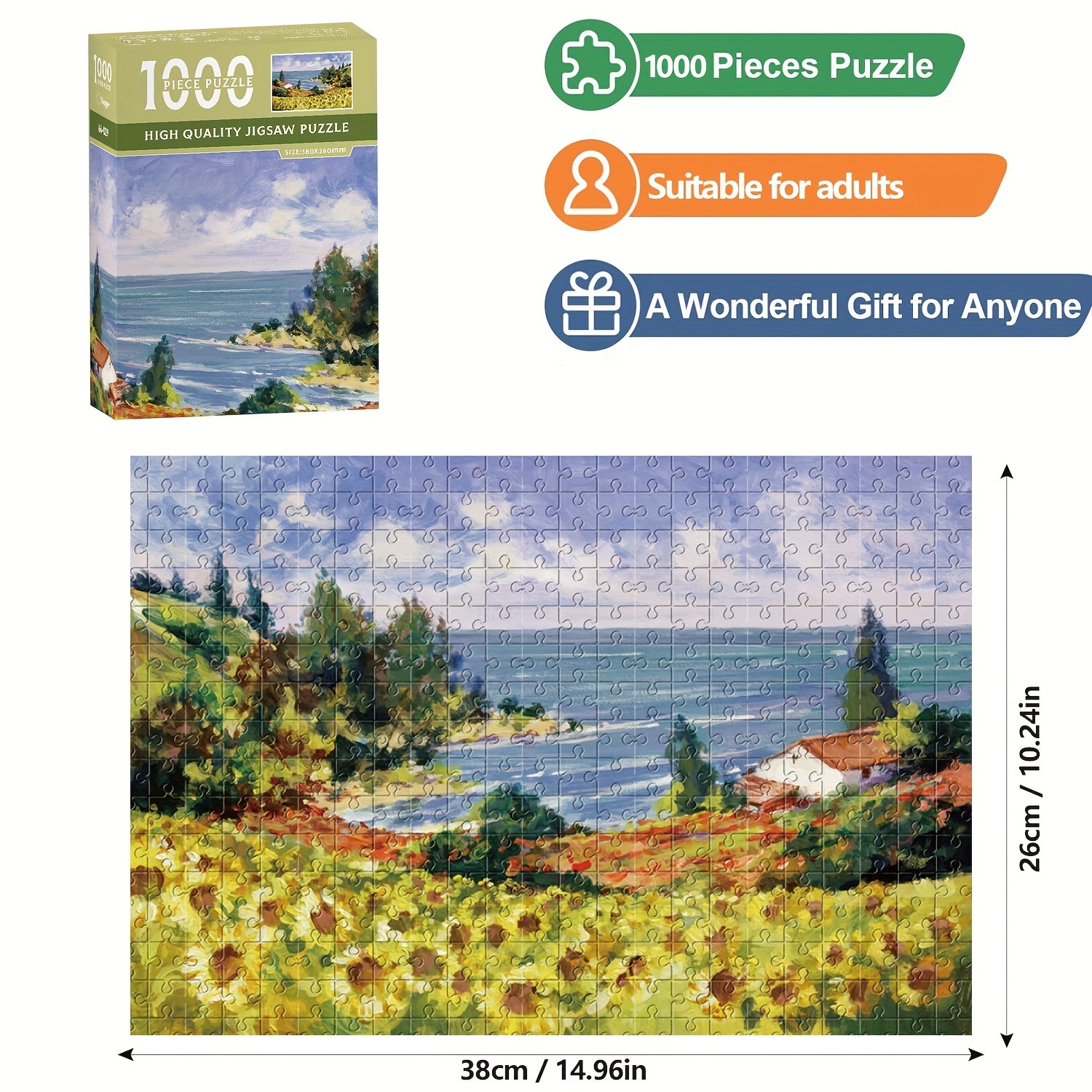Kanagawa Surfing 1000pc Jigsaw Puzzle for Adults & Family Relaxation
