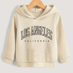 LOS ANGELES Letter Print Boys Hooded Sweatshirt for Kids