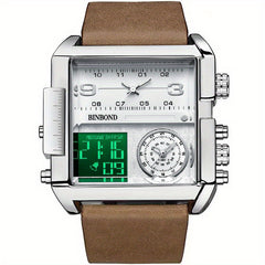 Men's Sports Dual Display Large Dial Quartz Watch