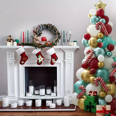 Christmas Balloon Garland Arch Kit Green Red Golden Latex Balloons