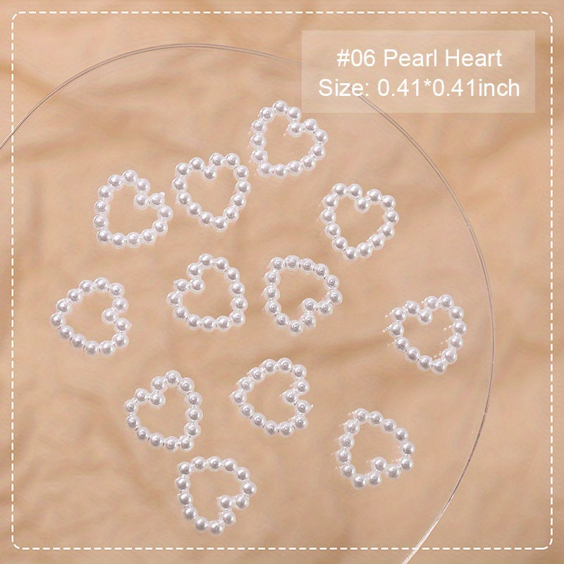 Heart Shaped Nail Charms Crystal Rhinestones Nail Art Decorations