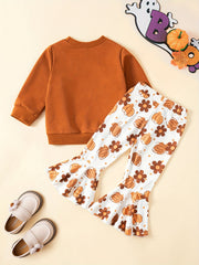 Toddler Girl's Halloween Style 2pcs Sweatshirt & Pants Set